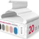 Sharpty - Plastic Hangers - Adult Clothes Hangers - T-Shirt, Dress, Coat Hangers & Accessories - Notched Hanger, Durable & Versatile Color Clothing Closet Hanger(20-Pack,White)