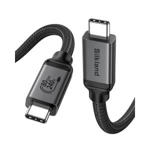 Silkland USB-IF Certified 80Gbps USB 4 for Thunderbolt 5 Cable 5FT, 120Gbps for Dual 8K, 240W PD3.1 Charging, Braided USB C Video Cable Compatible for Thunderbolt 4, MacBook, iPhone 17/16, Mac mini