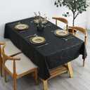 Smiry Rectangle Table Cloth, Waterproof Heavy Duty Vinyl Tablecloths, Wipeable Washable Table Cover for Kitchen and Dining Room (Black, 70" X 90")