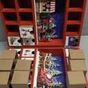 Christmas Wooden Advent Calendar Book with LED lighting Red Color Santa Pulling a Sleigh Scenes Countdown Holiday Gifts with 24 Drawers Adults Kids Home Decoration (8.7x4.6x12.6")