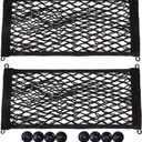 [2 Pack] Cargo Net for Cars RV Trunk Boats Home Stretchable Storage Mesh Pocket Net with 8 PCS Mounting Screws and Built-in Hooks 23.6" x 9.8" inch