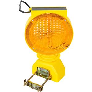 Solar Flashing Traffic Lights Solar Warning Lights Industrial Warning Traffic Safety Barricade Signal Flashing  Sided Visibility LED (Amber)