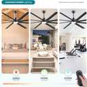 96 Inch Industrial Ceiling Fans with Lights 3CCT,Large Ceiling Fan DC Motor Quiet,Garage Ceiling Fan 1-6 Wind Speeds Reversible,8 Aluminum Blades ,Indoor/Outdoor Ceiling Fans for Patios,Black (Black)