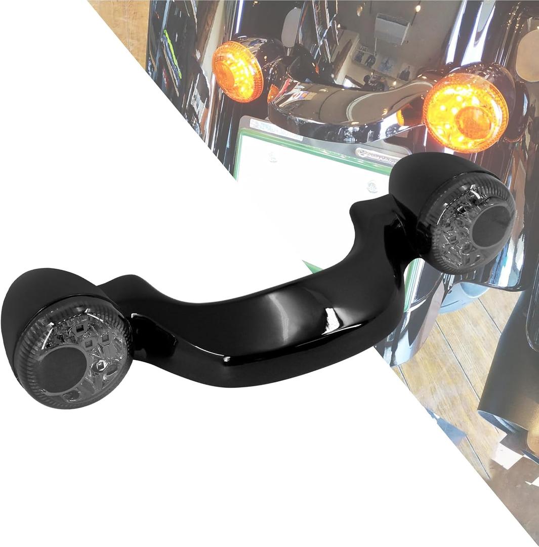 HDBUBALUS Motorcycle Integrated Turn Signals Brake Light Running Lamp Down Light Bar Fit for Harley Touring Street Road Glide 10-23 FLHT 19-22 FLHRXS 17-25 (Gloss Black Housing)