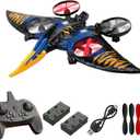 jaming Pterodactyl Drone Dragon Toys Rc Airplanes for Kids and Adults Easy to Flying Dinosaur Toys Remote Controlled Aircraft for Beginners Hobby RC Plane Toys Birthday Gifts for Boys 8-12 (Blue-2 Battery)