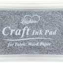 Craft Ink Pad for Rubber Stamps, Paper, Wooden, Fabric, Scrapbooking, Non-Toxic Finger Ink Pads for Kids (Silver)