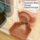 Automatic Gravity Pet Feeder Water Dispenser with Adjustable Hanging Hook - Large Capacity for Small/Medium Animals (Guinea Pigs, Cat, Rabbits, Hedgehogs, Birds) (Pink, 35oz)