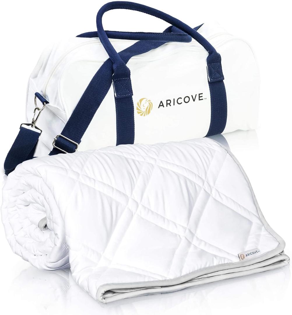 Cooling Weighted Blanket, 12 lbs, Twin Size for Adults, Luxury Heavy Blanket, Silky Soft Bamboo Viscose, 48x72 inches, Machine Washable, White