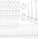 100 Pcs Christmas Tree Ornaments Clear Acrylic Hanging Teardrop Ornaments 5 Styles Christmas Crystal Chandelier Pendant Crystals for Centerpieces Chandelier Wedding Decor (Clear)