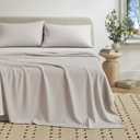 Great Bay Home Cotton Jersey Knit King Sheet Set - Ultra-Soft, Stretchy, Heathered Melange Bed Sheets - Cozy, Soft T-Shirt Sheet & Pillowcase Set (Light Grey)