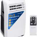 SereneLife Small Air Conditioner Portable 10,000 BTU with Built-in Dehumidifier - Portable AC unit for rooms up to 450 sq ft - Remote Control, Window Mount Exhaust Kit (White)