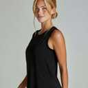 Real Essentials 5 Pack: Women's Dry-Fit Tank Top - Racerback Sleeveless T-Shirt Athletic Workout Gym Shirt (Black, XXXL)
