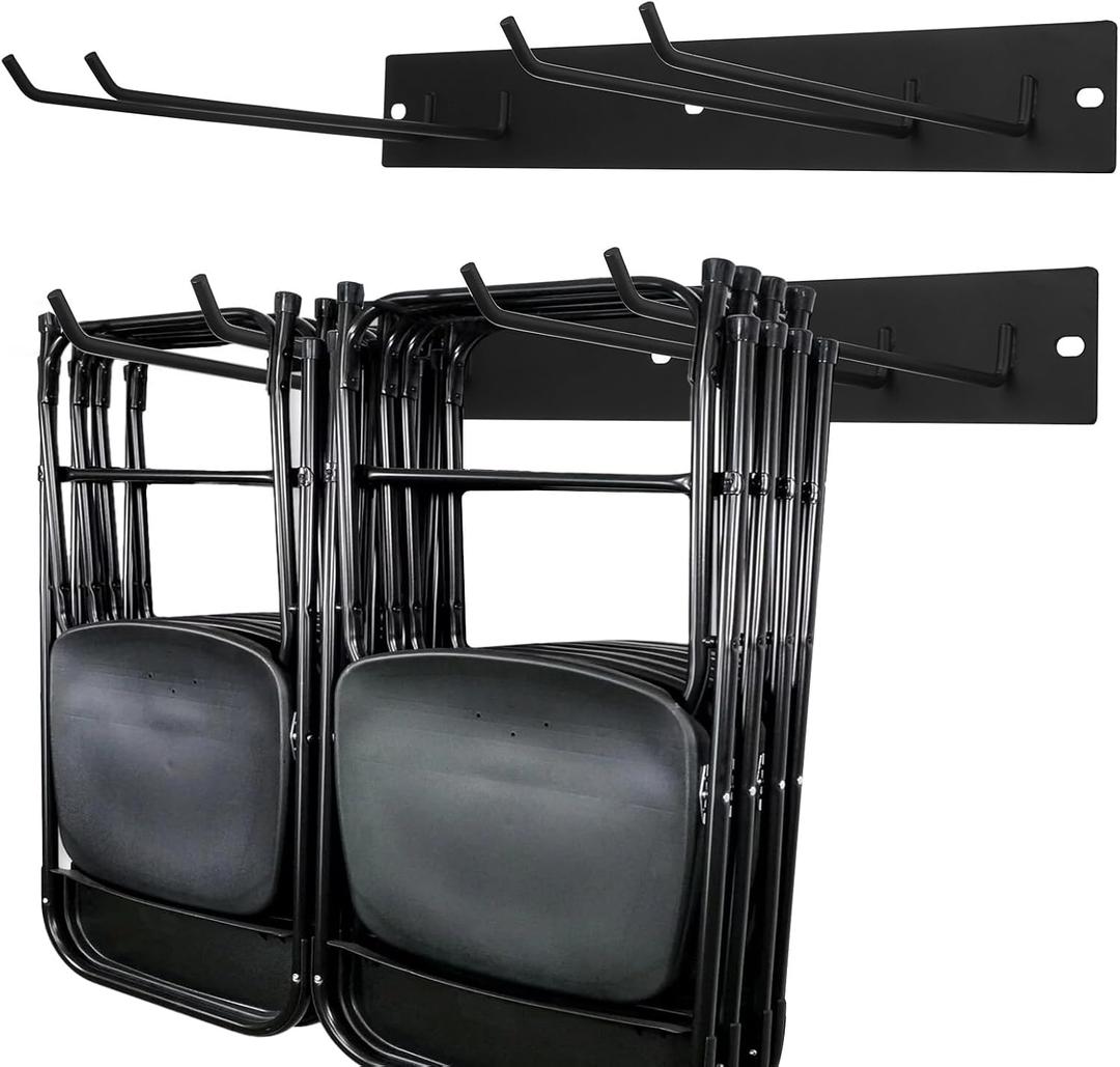 2 Pack Folding Chair Storage Rack for Chair Organization and Garage Wall Mount Storage, Garden Tool Rack Organizer