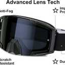 Skiing Motocross Goggles,Racing Riding Goggles ATV Dirt Bike,Ventilation Anti-Fog UV Impact Resistant for Adult (330 Series, Black Frame and Grey Lens)