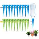 20 Pack Self Watering Spikes for Plant,Indoor & Outdoor Automatic Plants Waterer,Plug-in Device with Adjustable Valve Switch, Self Watering Planter Insert (10 Blue+10 Green)