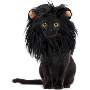 Onmygogo Lion Mane Wig for Cats and Dogs, Funny Pet Cat Costumes for Halloween Christmas, Furry Pet Clothing Accessories