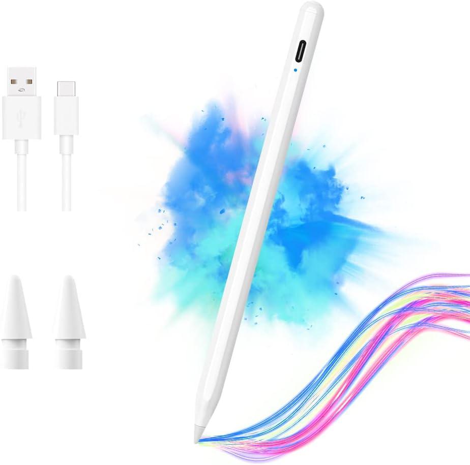 Stylus Pen for iPad with Tilt Sensitive & Palm Rejection, Active Pencil Compatible with Apple iPad Pro 11/12.9 Inch, iPad 6/7/8/9/10th Generation, iPad Air 3rd/4th, iPad Mini 5/6th Gen