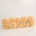 Real Touch Roses, Artificial Roses | 10PCS Faux mini Roses Bouquet,Real Touch Champagne Roses for Wedding Centerpiece, Home & Party Decor (Champagne)