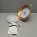 Dimmable Metal LED Flush Mount Ceiling Light, 5CCT 2700K-6000K White and Gold Close to Ceiling Lighting Fixtures, Mid Century Ceiling Lamp for Bedroom, Kitchen, Hallway, Laundry Room (11.8in)