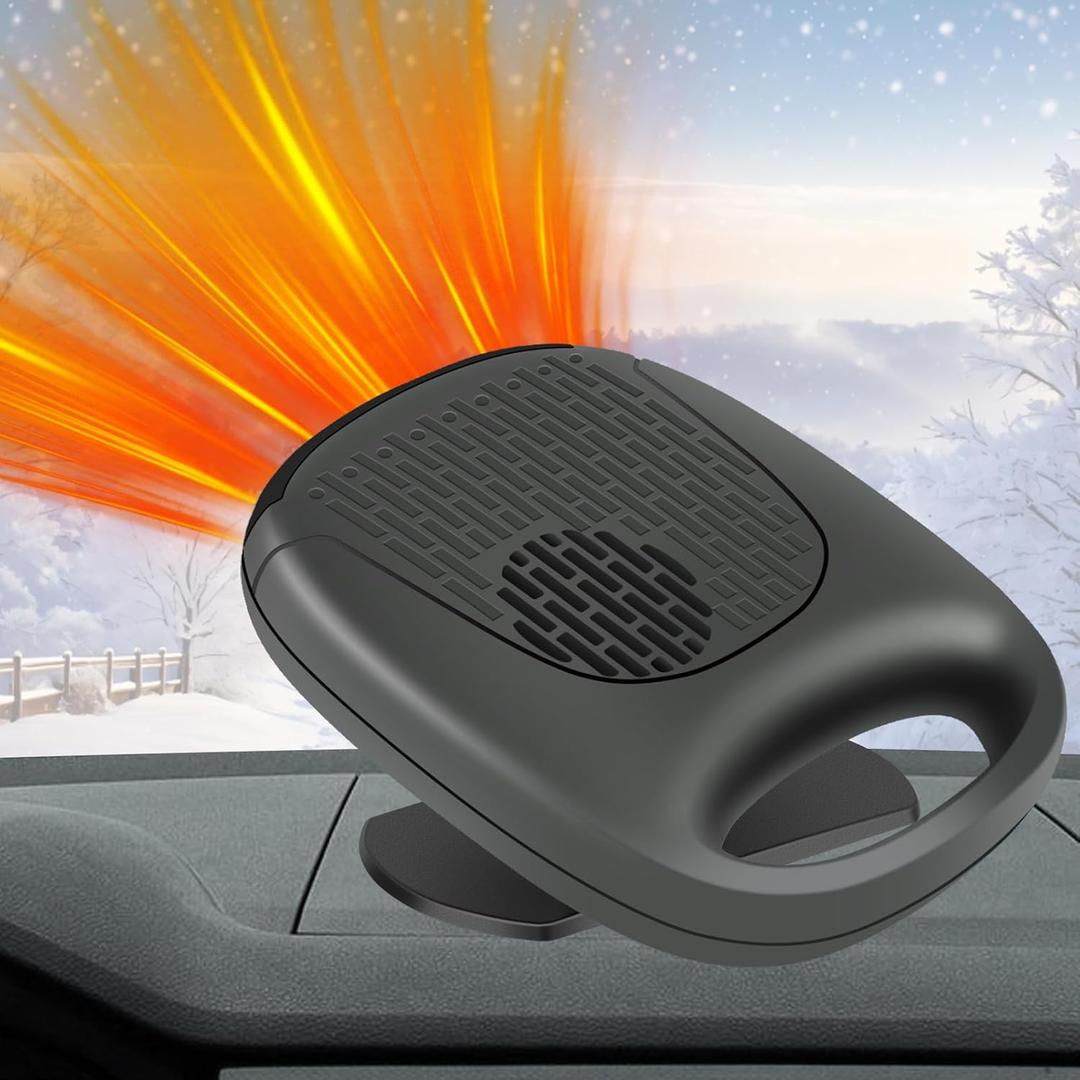 12V Portable Car Heater & Defroster  120W Turbo Fast Heating/Cooling, 360 Adjustable, Plug & Play for Cars/SUVs/RVs  Dual Defog & Fog-Free Driving