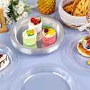 WELLIFE 10 Inch Plastic Plates Clear 50 Count Disposable Plate for Party, Large Big Plates for Dinner Party Supplies Birthday Camping BBQ