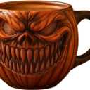 15 oz Halloween Pumpkin Mugs,Halloween Horror Pumpkin Cup Decorations Resin Cute Pumpkin Coffee Mug for Fall Adults Birthday Tabletop Gifts