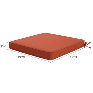 Favoyard Outdoor Chair Cushion 19"W x 19"D x 2"T  Patio Chairs Cushion Fade Resistant & Waterproof Cushions for Outdoor Furniture with Hidden Zipper, Attach Straps for Dining Chairs (Spice)