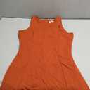 QINSEN Womens Crew Neck Tennis Dress Sleeveless Side Slit Golf Athletic Dress Build in Shorts with Pockets (Medium, Brick Red)