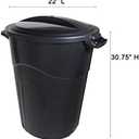 United Solutions 32 Gallon Outdoor Garbage Can, Black, Easy to Carry Garbage Can with Sturdy Construction, Pass-Through Handles & Attachable Click Lock Lid, Indoor or Outdoor Use, (Pack of 2)