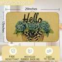 Hydrangea Hello Flower Welcome Door Mat, Non-Slip Front Doormat for Indoor, Low Profile Entrance Rug 30x17 Inch, Summer Home Gift