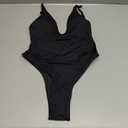 ESONLAR Women's Sexy Plunging V Neck Bathing Suit Open Back One Piece Swimsuits (Medium, Black)