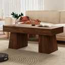 Farmhouse Coffee Table,Living Room Table,47 Inches Coffee Table with Thick Base, Accent Center Table for Living Room, Lounge,Tea Room Or Study,Rustic Brown Color, 47.2 x 23.6 x 19.7 inches