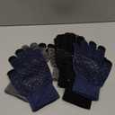 SATINIOR 4 Pairs Winter Warm Gloves Knit Touchscreen Anti Slip Silicone Mittens with Gripper Dots for Women Men Cold Weather (Hemp Black, Deep Hemp Grey, Light Hemp Grey and Navy Blue)