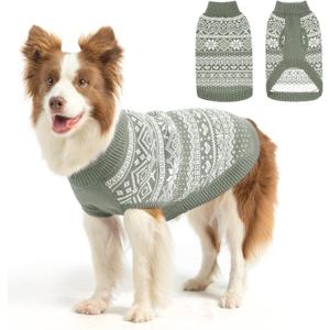 HOMIMP Dog Sweater Argyle - Warm Sweater Winter Clothes Puppy Soft Coat, Ugly Dog Sweater for Small Medium and Large Dogs, Pet Clothing Boy Girl, Grey L