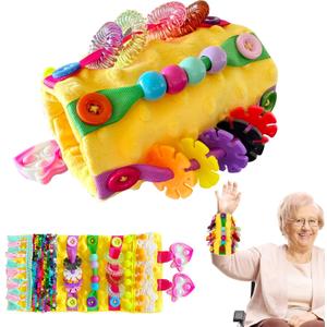 Sensory Aids for Alzheimer Patients for Therapy and Anxiety Relief Autistic Dementia Sensory Mat Fidget Wrist Cuff ASD ADHD OCD (Orange)