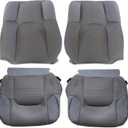 GXARTS Driver and Passenger Bottom & Top Lean Back Seat Cover Cloth Steel Gray Compatible with Nissan Frontier SV Crew Cab 2005 2006 2007 2008 2009 2010 2011 2012 2013 2014 2015 2016 2017 2018 2019