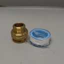 Dreyoo 1 Pack Solid Brass Garden Hose Adapter, 3/ 4'' GHT Garden Male x 1'' NPT Female Connector, 1 Inch Male Hose Thread to 1.3 Inch Pipe Fittings Thread, with Rubber Gasket