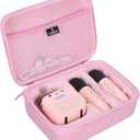 Hard Storage Case for YLL/zicor/Kinglucky/CscyyAmz/IROO Kids Karaoke Machine,PU Travel Case for Portable Bluetooth Speaker Two Microphones (Only Case) (Pink)