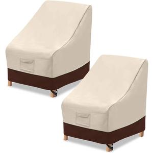 Vailge High Back Patio Chair Cover ,Waterproof Outdoor Chair Covers,600D Heavy Duty High-Back Chair Outdoor Patio Furniture Cover - (2 Pack - 35" L x 28W x 35" H , Beige & Brown)
