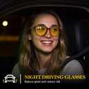 FIMILU 2 Pack Night Driving Vision Glasses for Women, Polarized Reduce Glare and Enhance Visual Abilities for Nighttime 22526 (Z04 Black+browntortoise/Yellow Lens)