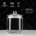 1 Gallon Glass Cookie Jar with Lid Glass Jar with Lid - Airtight Food Storage Container for Cookies, Candy, Flour, Dog Treats Clear Large Kitchen Jar for Pantry - Glass Containers with Lids