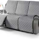 TAOCOCO 100% Waterproof Recliner Covers, Recliner Sofa Covers with Leg Straps, Reversible Recliner Couch Cover for Reclining Chair, Washable Couch Protector for Pets Kids(3 Seater, Light Gray)