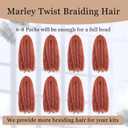 Marley Twist Braiding Hair 24 inch Afro Kinky Curly Crochet Braids 8 Packs Cuban Twist Crochet Braids Synthetic Low Maintenance Skin-Friendly Marley Hair Extensions(350#, Packs of 8)