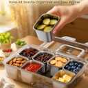 Snackle Box Container with 8 Removable Stainless Steel Compartments Divided Serving Tray with Portable Handle for Beach, Road Trip, Picnic, Boat Days, Ball Games, Pool and Parties