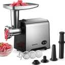 Electric Meat Grinder, Sausage Stuffer Maker 450W(3000W Max) Food Grinder with Blade & 3 Plates, Sausage Stuffer Tubes & Kubbe Kit, Stainless Steel Heavy Duty Meat Mincer Machine for Home Kitchen Use (Black)
