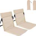 Gugxiom 2 Pcs Foldable Pool Chairs, Portable Outdoor Chair for Poolside, Beach Chairs for Beach Poolside Camping Picnic Lawn Accessories (White), 68x39.5 Cm