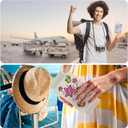 PU Leather Passport Wallet with Card Holders, Zippered Coin Pocket & Cash Slot, Slim Travel Passport Holder for Men & Women (White)