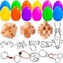 Easter Basket Stuffers for Kids Teens Adults,12 Packs Easter Eggs Filled with Brain Teaser Puzzles Toys Fillers Inside,Prefilled Easter Eggs Gifts for Boys Girls