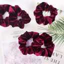 Didder 20 Pcs Hair Scrunchies Velvet Elastics Scrunchy Hair Ties Wine Red Soft Scrunchie Bobbles Ropes Scrunchie Solid color Hair Bands for Women Girls