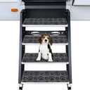 RUNROLE RV Step Covers 4 Pack Embossed Camper Stair Rugs Non Slip Carpet for Mobile Home - 24x7.5 Inches, Paws Patterns